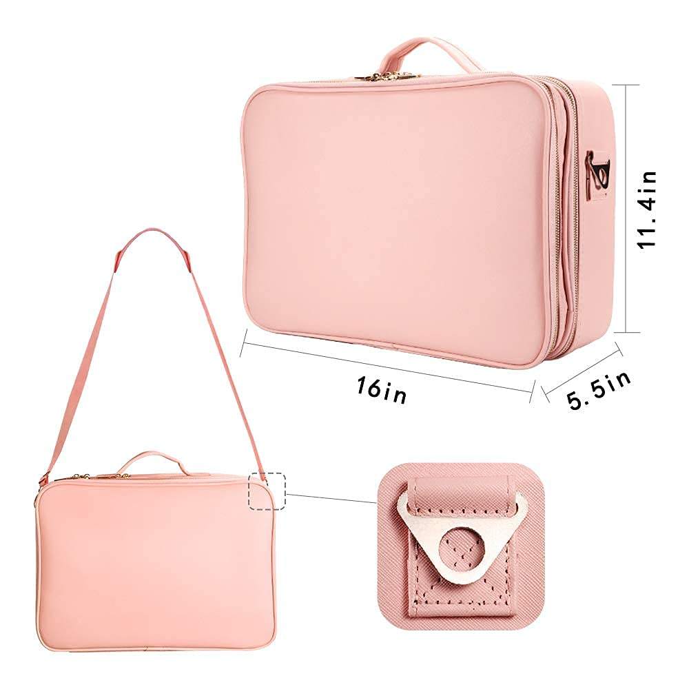 Professional Makeup Organizer Bag for Women PU Leather
