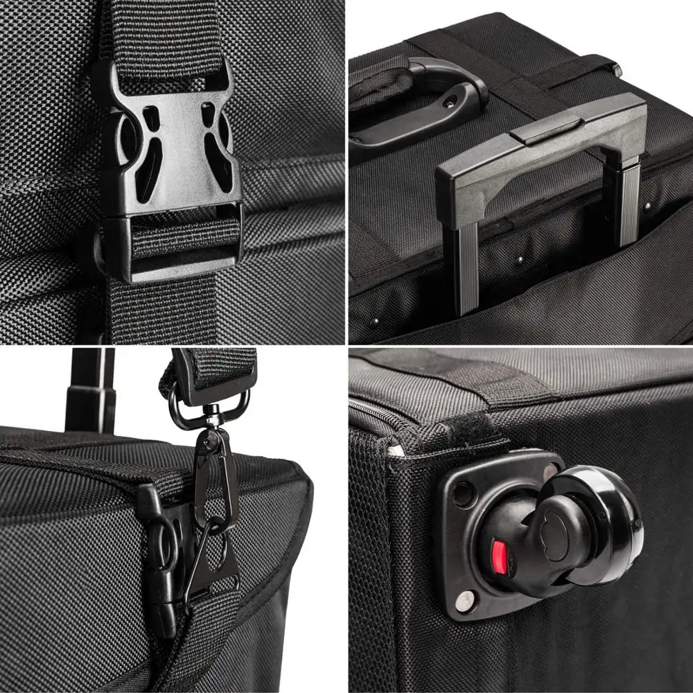 Professional Rolling Makeup Case Trolley - Detachable 2 Bags - 8 Removable Drawers