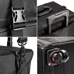 Professional Rolling Makeup Case Trolley - Detachable 2 Bags - 8 Removable Drawers