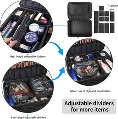 Professional Makeup Bag for Women Adjustable Dividers Organisers (8512)
