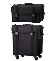 Professional Rolling Makeup Case Trolley - Detachable 2 Bags - 8 Removable Drawers